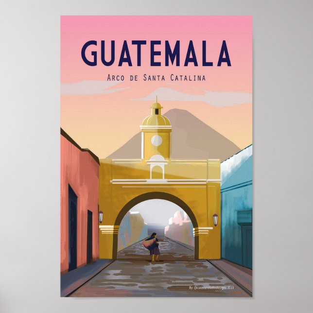 Guatemala Travel Poster ANTIGUA Guatemala Wall Déc (Front)