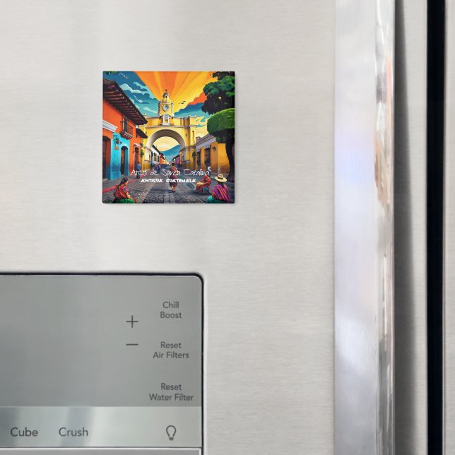 Guatemala Travel Vintage Poster Antigua Magnet (In Situ (Fridge))