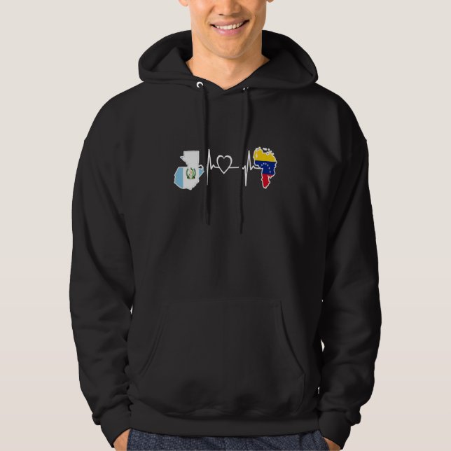 Guatemala Venezuela Flag Guatemalan Venezuelan Hea Hoodie (Front)