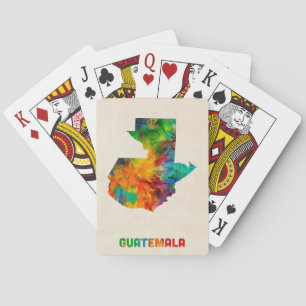 Guatemala Watercolor Map Playing Cards