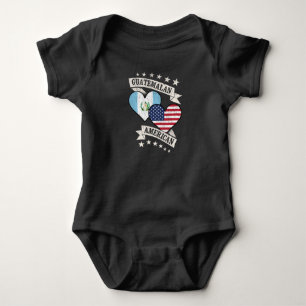 Guatemalan American Heart Flags Guatemala America Baby Bodysuit