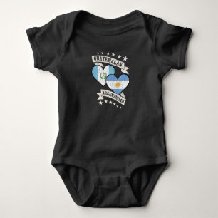 Guatemalan Argentinian Heart Flags Guatemala Argen Baby Bodysuit