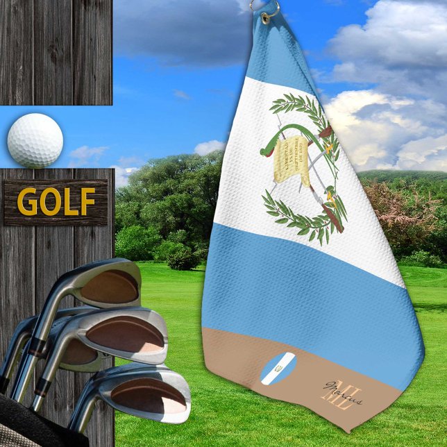 Guatemalan flag & Guatemala monogrammed Golf Towel (Creator Uploaded)