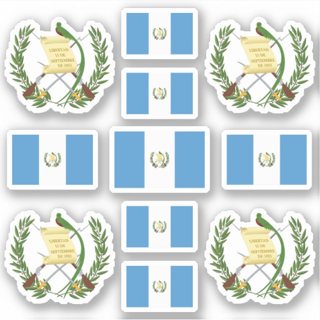 Guatemalan state symbols / coat of arms and flag (Front)