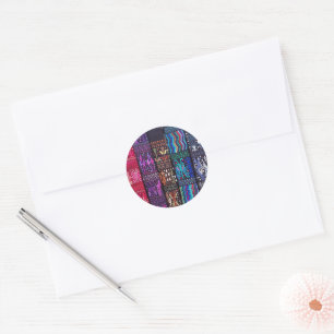 Guatemalan textile designs classic round sticker