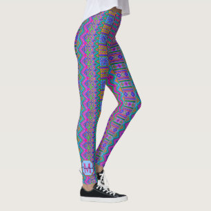 Guatemalan Tribal Monogram Optional Girly Chic Leggings