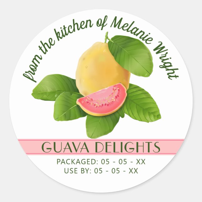 Guava Fruit Canning Classic Round Sticker (Front)