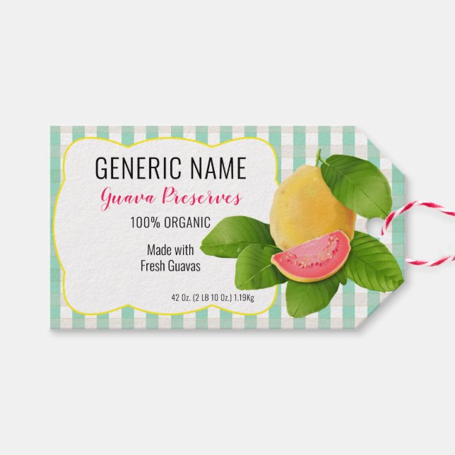 Guava Fruit Canning Jar  Label (Front (Horizontal))