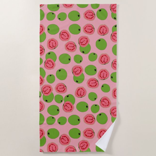 Guava Fruit Pattern   Beach Towel (Front)