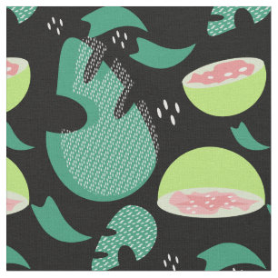Guava Greenery Pink Green Fruit Pattern Fabric