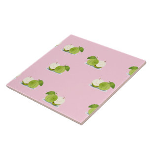 Guava on pink ceramic tile
