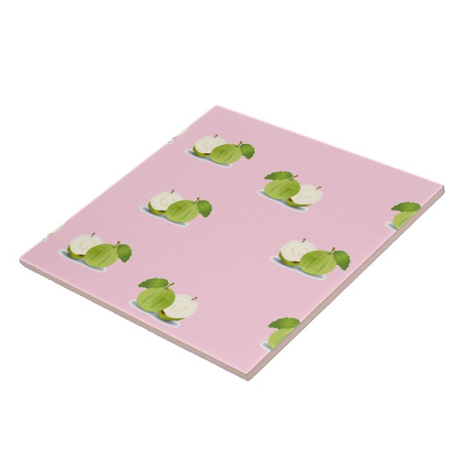 Guava on pink ceramic tile (Side)