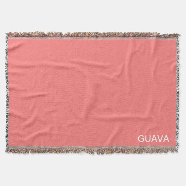 Guava pink color name throw blanket (Front)