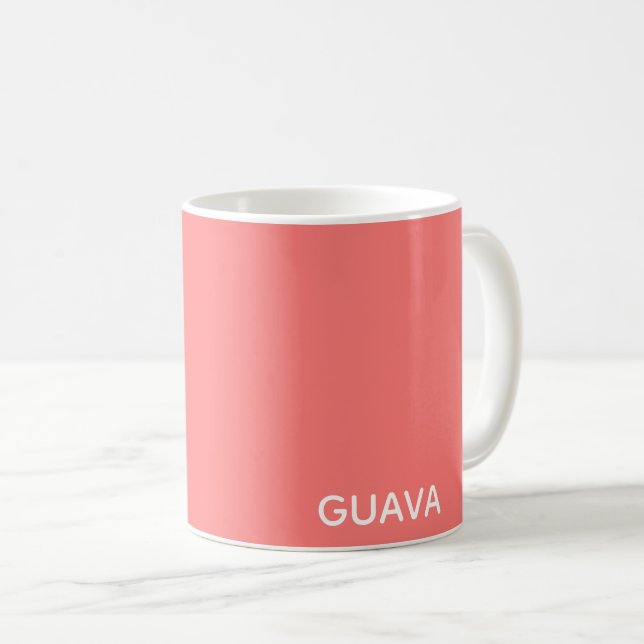 Guava pink colour name coffee mug (Front Right)