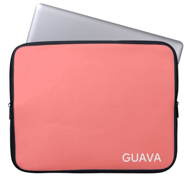 Guava pink colour name laptop sleeve (Front)