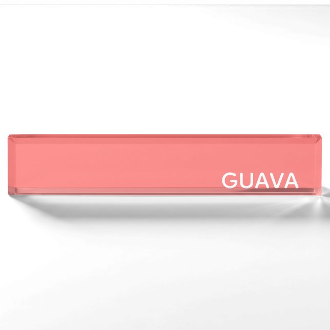Guava pink colour name nameplate (Front)
