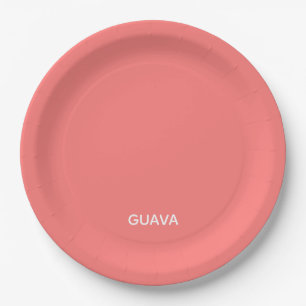 Guava pink colour name paper plate