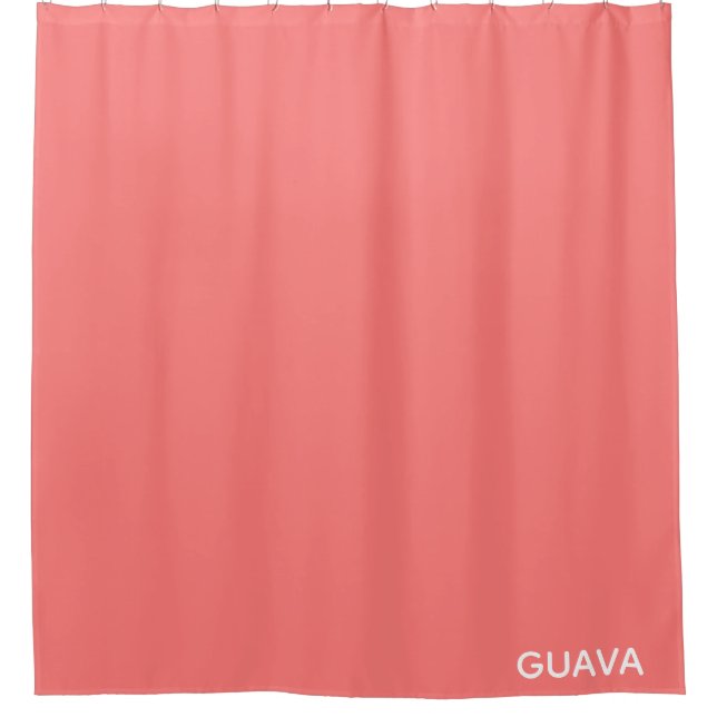 Guava pink colour name shower curtain (Front)