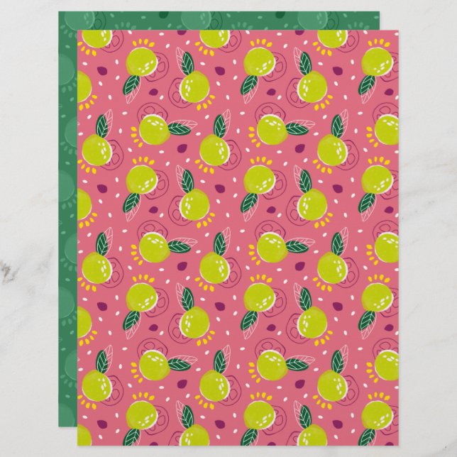 Guava Scrapbook Paper (Front/Back)