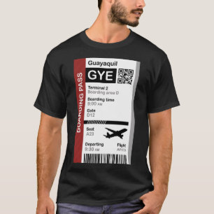 Guayaquil Boarding Pass Flight Destination Ticket  T-Shirt
