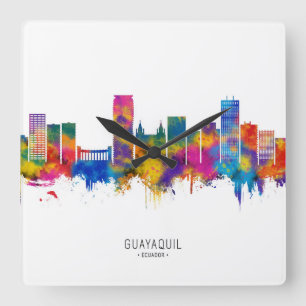 Guayaquil Ecuador Skyline Square Wall Clock