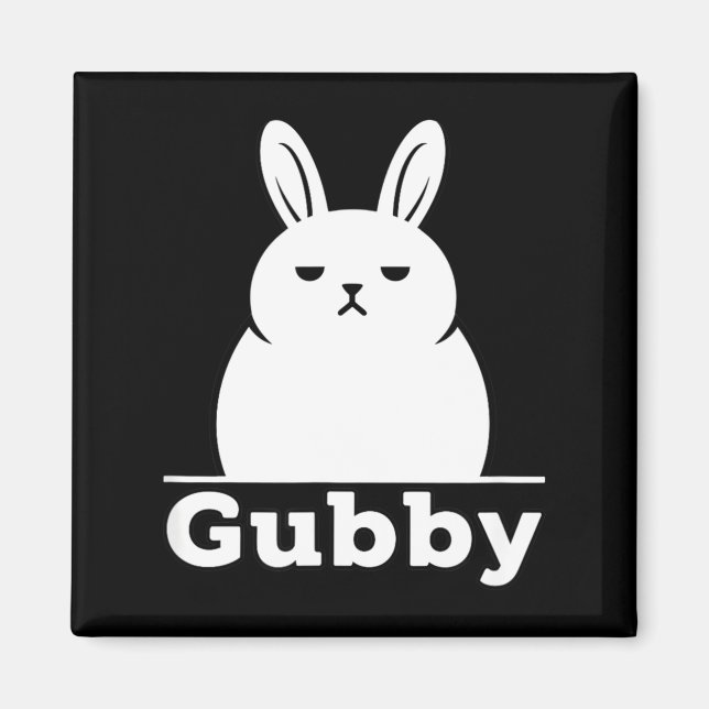 Gubby rabbit anime funny character cute grumpy magnet (Front)