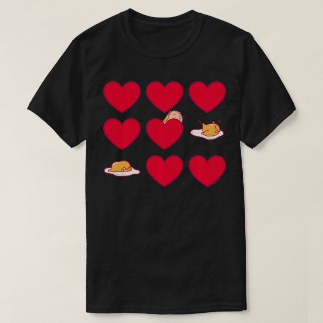 Gudetama Hearts Eggs Valentines  T-Shirt (Design Front)