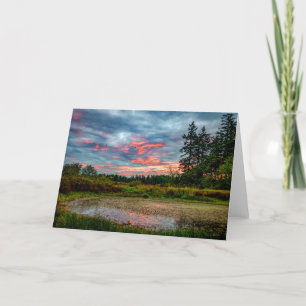 Guemes Pond Sunrise Guemes Island Thank You Card