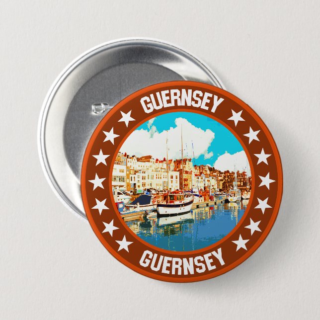 Guernsey                                           7.5 cm round badge (Front & Back)