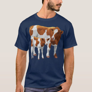 Guernsey Cow and Cute Calf T-Shirt
