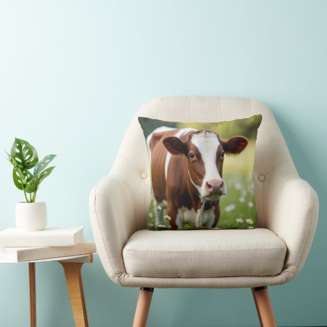 Guernsey Cow In Daisy Field Cushion (Chair)