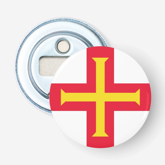 Guernsey flag bottle opener (Front)