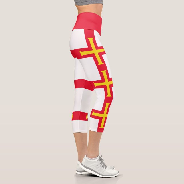 Guernsey Flag Capri Leggings (Right)