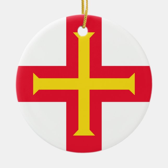 Guernsey flag ceramic ornament (Front)