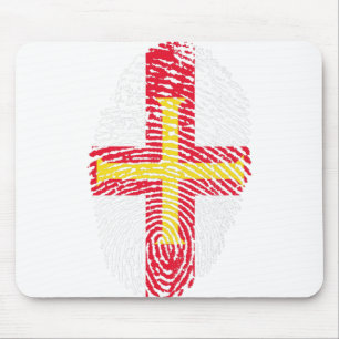 Guernsey Flag Fingerprint Country Pride Mouse Pad