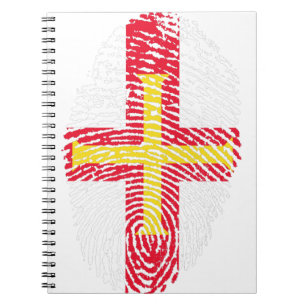 Guernsey Flag Fingerprint Country Pride Notebook