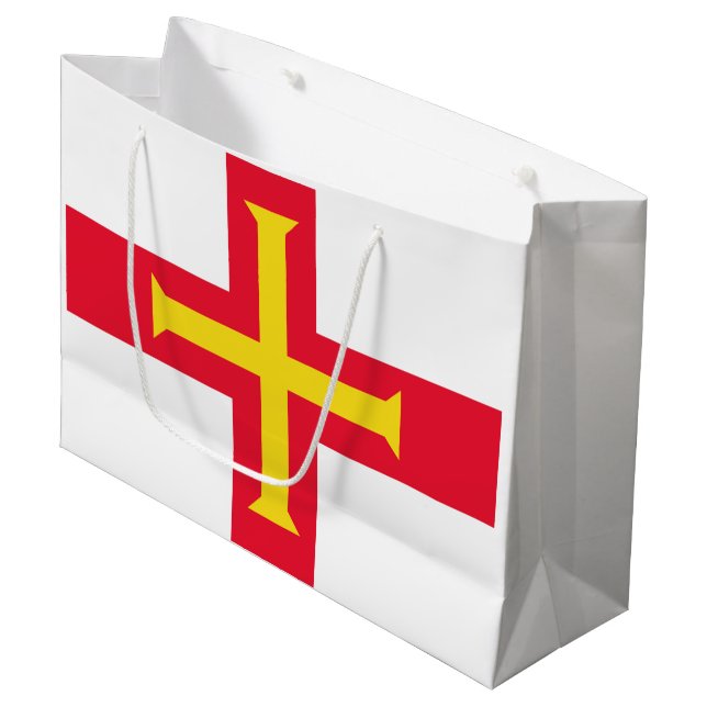 Guernsey flag large gift bag (Front Angled)