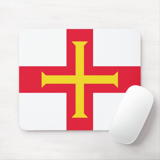Guernsey flag mouse pad (With Mouse)