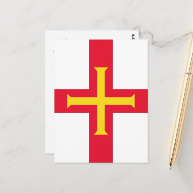Guernsey flag postcard (Front/Back In Situ)