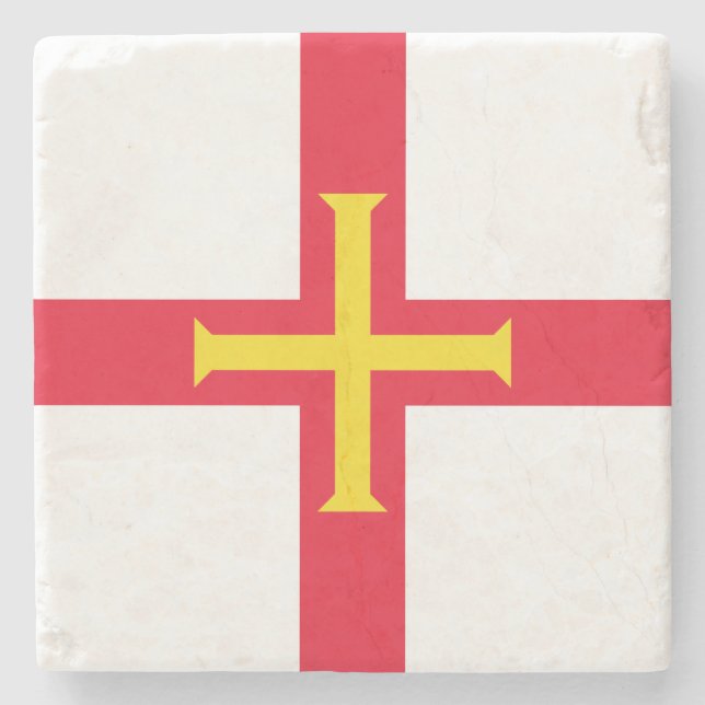 Guernsey Flag Stone Coaster (Front)