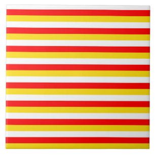 Guernsey flag stripes red yellow white pattern Nor Ceramic Tile
