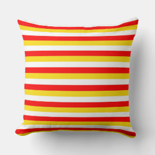 Guernsey flag stripes red yellow white pattern Nor Cushion