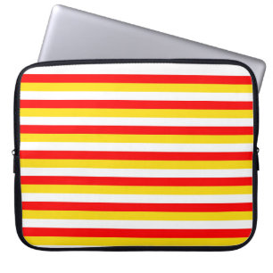 Guernsey flag stripes red yellow white pattern Nor Laptop Sleeve