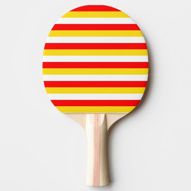 Guernsey flag stripes red yellow white pattern Nor Ping Pong Paddle (Front)