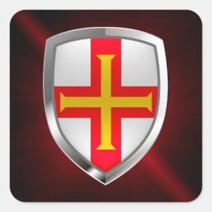 Guernsey Metallic Emblem Square Sticker