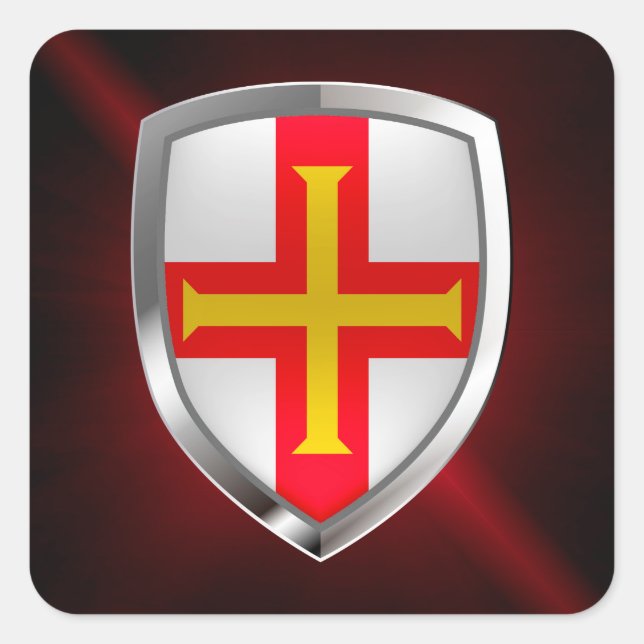 Guernsey Metallic Emblem Square Sticker (Front)