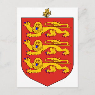 Guernsey Official Coat Of Arms Heraldry Symbol Postcard