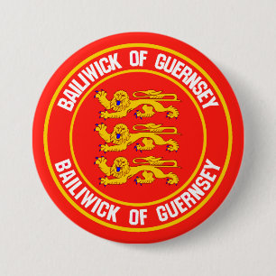 Guernsey Round Emblem 7.5 Cm Round Badge