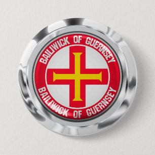 Guernsey Round Emblem 7.5 Cm Round Badge
