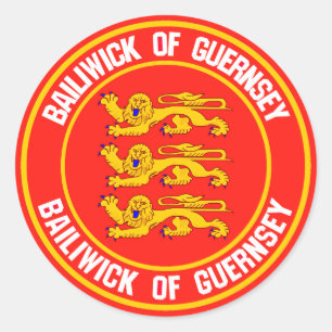 Guernsey Round Emblem Classic Round Sticker